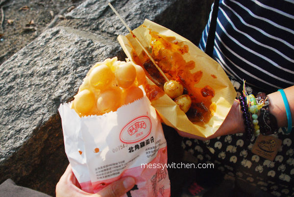 Eggette - Egg Waffle & Fish Ball Stick With Curry @ Lee Keung Kee North Point Egg Waffle, Hong Kong